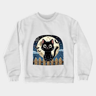 BLACK CAT MOON Crewneck Sweatshirt